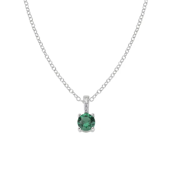 Collana Amen Argento Donna - Punto Luce Verde - CLCIPBBVEZ