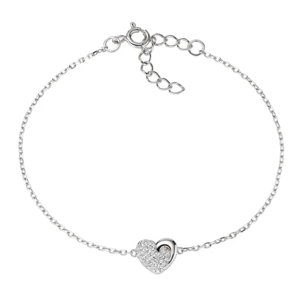 Bracciale Amen Cuore Pavé con Zirconi Bianchi - BRCZLBBZ