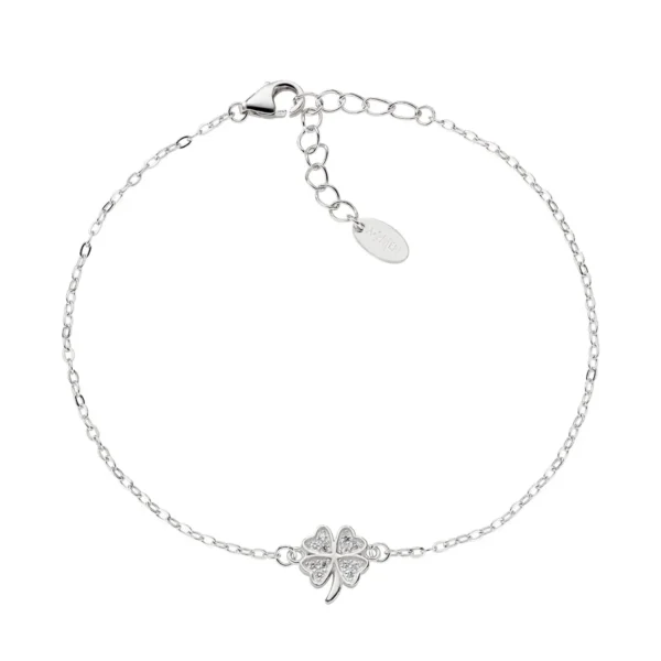 Bracciale Amen Quadrifoglio Pavé con Zirconi Bianchi - BRQBBZ3