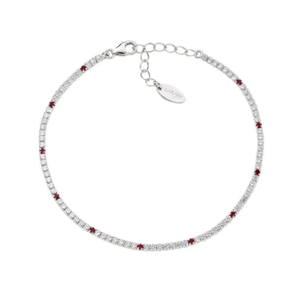 Bracciale Amen Tennis Mania con Zirconi Rossi e Bianchi - BT1B7BR17