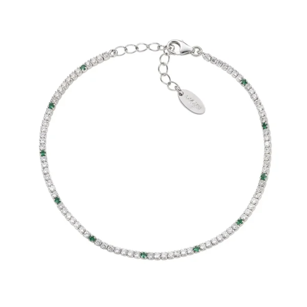 Bracciale Amen Tennis Mania con Zirconi Verdi e Bianchi - BT1B7BVE17